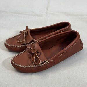 Minnetonka Brown Leather Moccasin Driving Loafers Women’s 7.5 USA Made